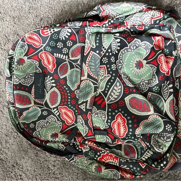 Rare Vera Bradley Green Floral Print Backpack Vera Bradley Campus Backpack - Bloom Bloom – Lenny main image 3